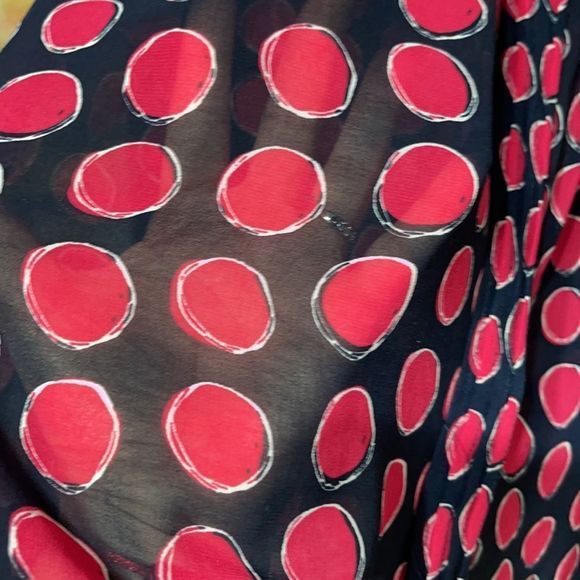 Sheer Banana Republic Navy/Pink Flowy Blouse - Picture 8 of 16